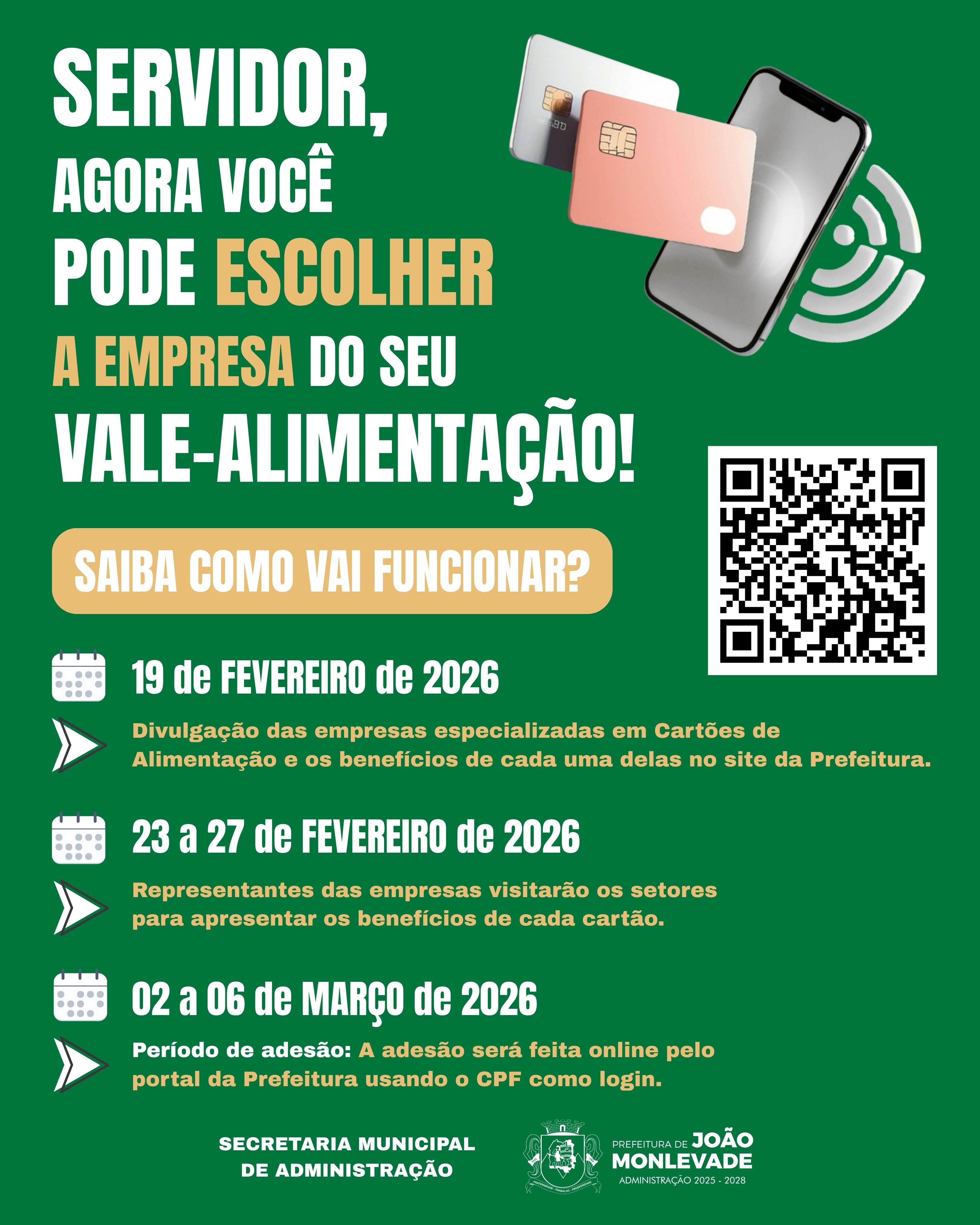 Banner Informativo: Servidor, escolha a empresa do seu vale-alimentação